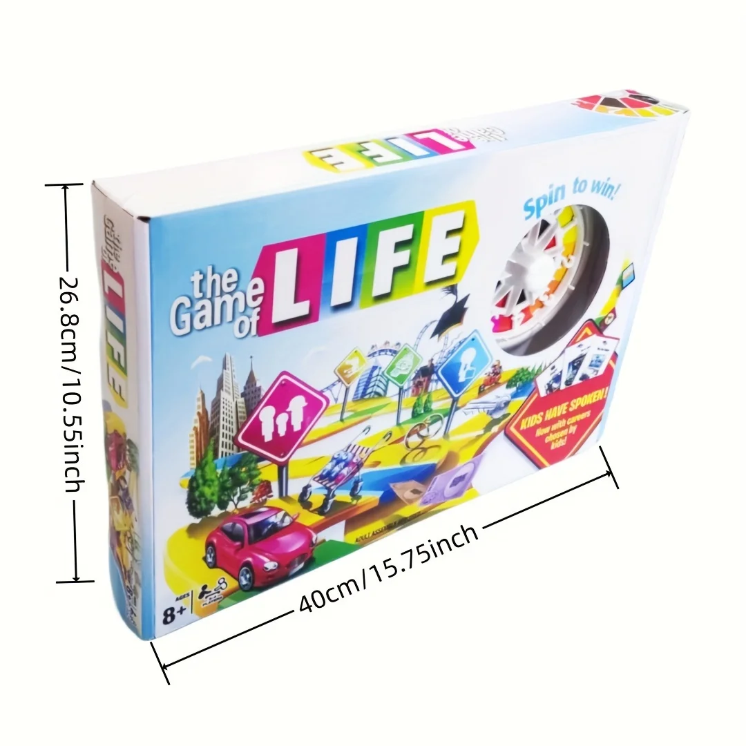 Life Games Schaakbordspellen voor 2-4 gezinnen, interactieve spellen voor meerdere spelers, tafelspellen, 5 spelkaarten, 5 soorten munten geschikt voor feesten, we hebben ook met Halloween- en kerstcadeaus (kleur en licht kleurverschil)