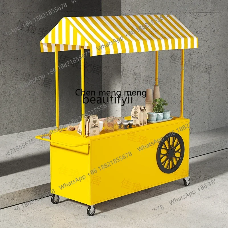 D06 Stall trolley night market promotion, wrought iron truck outdoor mobile snack stall car