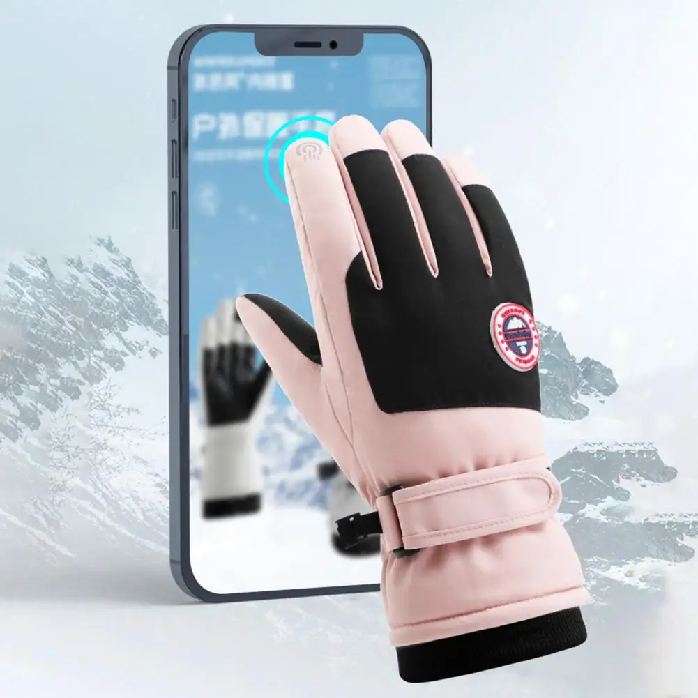 

Five Finger Gloves Simple Design Gloves Waterproof Winter Cycling Gloves with Touch Screen Windproof Warm Unisex Outdoor Skiing