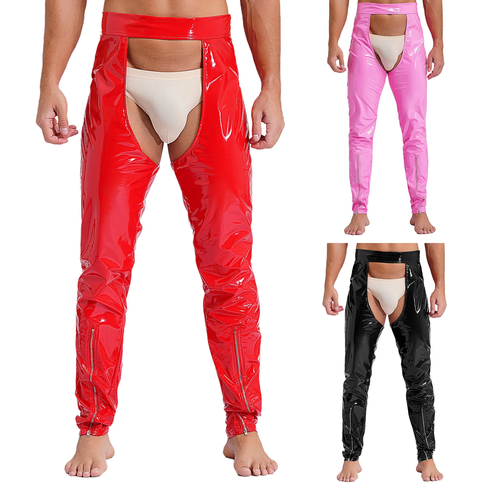 Men Open Crotch Pencil Pants Sexy Hollow Out Leggings Solid Long Pants Gym Leggings Tight Underwear Clubwear Romantic Nights