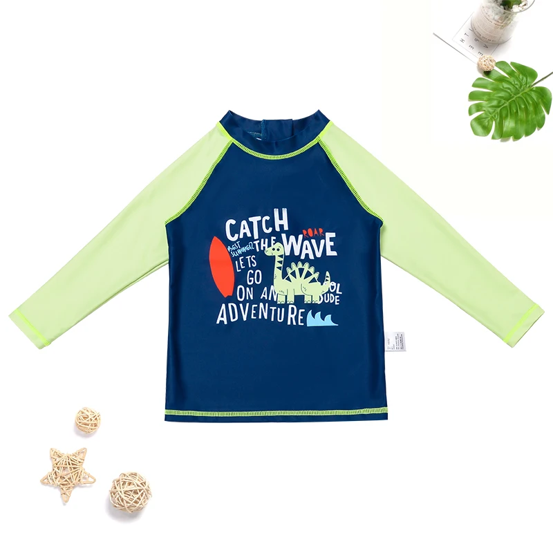 Cartoon Saber-toothed dragon Swimsuit for Kids boys Quick-drying Coach Recommended for Trainning BeachWear Set