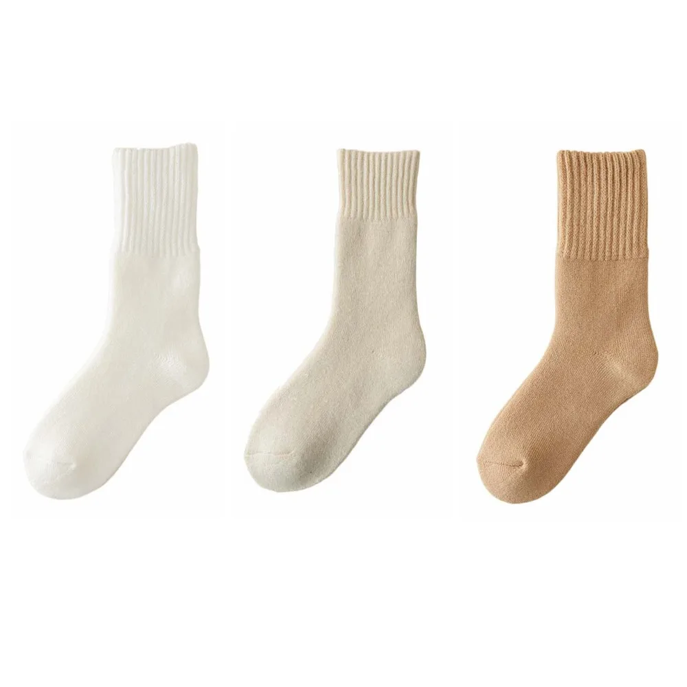 3Pairs الأساسية بسيطة رشاقته الجوارب الدافئة أفخم منتصف أنبوب الجوارب الصوفية الحرارية الجوارب الخريف الشتاء الكشمير الجوارب الرجال الرجال الصبي #1