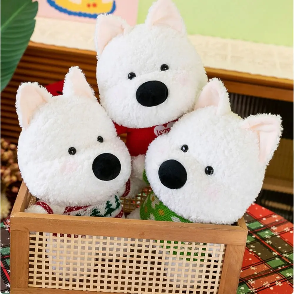 

Kawaii Stuffed Animal Simulation Dog Doll Cartoon Fluffy Cartoon Cute Dog Doll Big Ear Soft Stuffed Scarf Puppy Dog Boys Girls