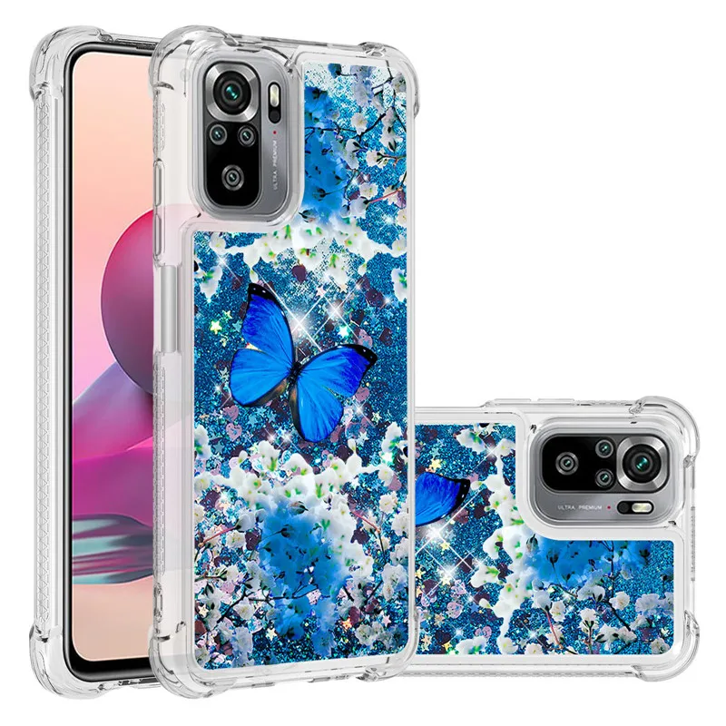 Glitter Quicksand Phone Case For Xiaomi Redmi Note 10 9 8 Pro 10S 9S 9T 4X Case Liquid Cover for Redmi 9T 10 7A 6 4X Cases Coque