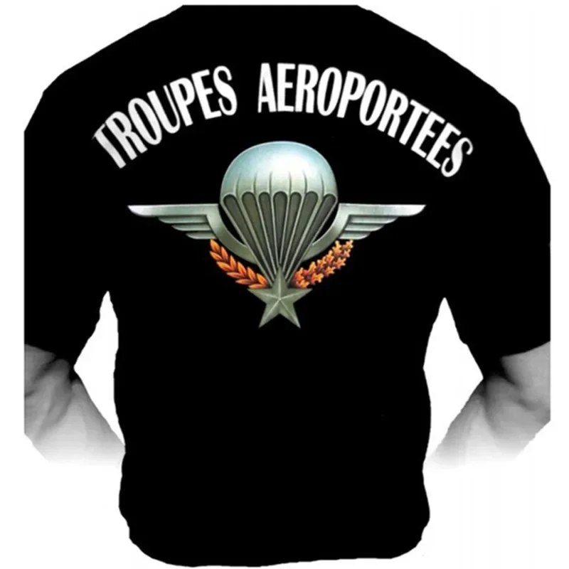 French Foreign Legion Troupes Aéroportées Parachutistes Men T-Shirt Short Sleeve Casual Cotton O-Neck Summer T Shirt