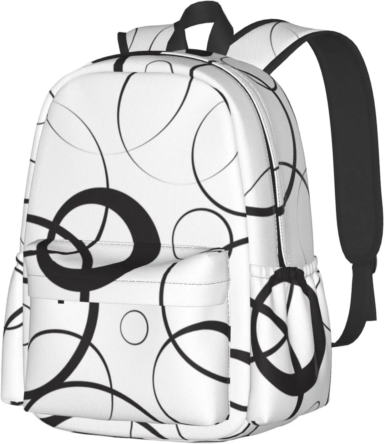 

Daily Backpack Bohemian Circular Line Style Backpacks Travel Laptop Daypack 17 Inch Bags for Men Women