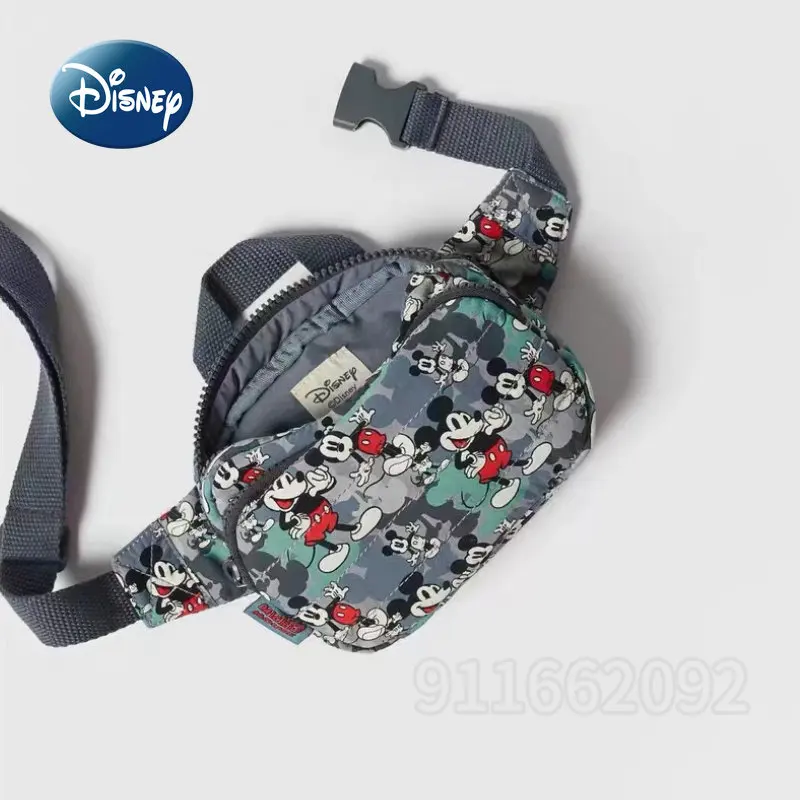 Disney Mickey New Children's Waist Bag Cartoon Cute Children's Chest Bag Large Capacity High Quality Fashion Crossbody Bag