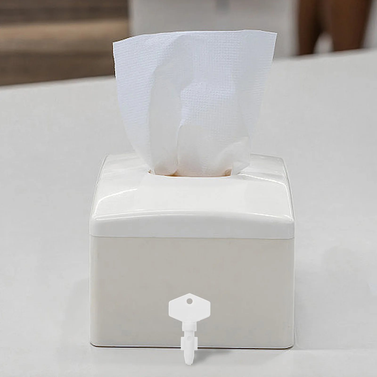 

Roll Paper Holder Key Secure Convenient Tissue Dispenser Replacement Key for Commercial Paper Towel Holder Lock Core
