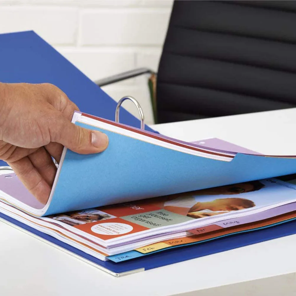 

12pcs Colorful Classified Paper A4 11 Holes Index Dividers For Notebooks Files Books Planners Document Organization Labels