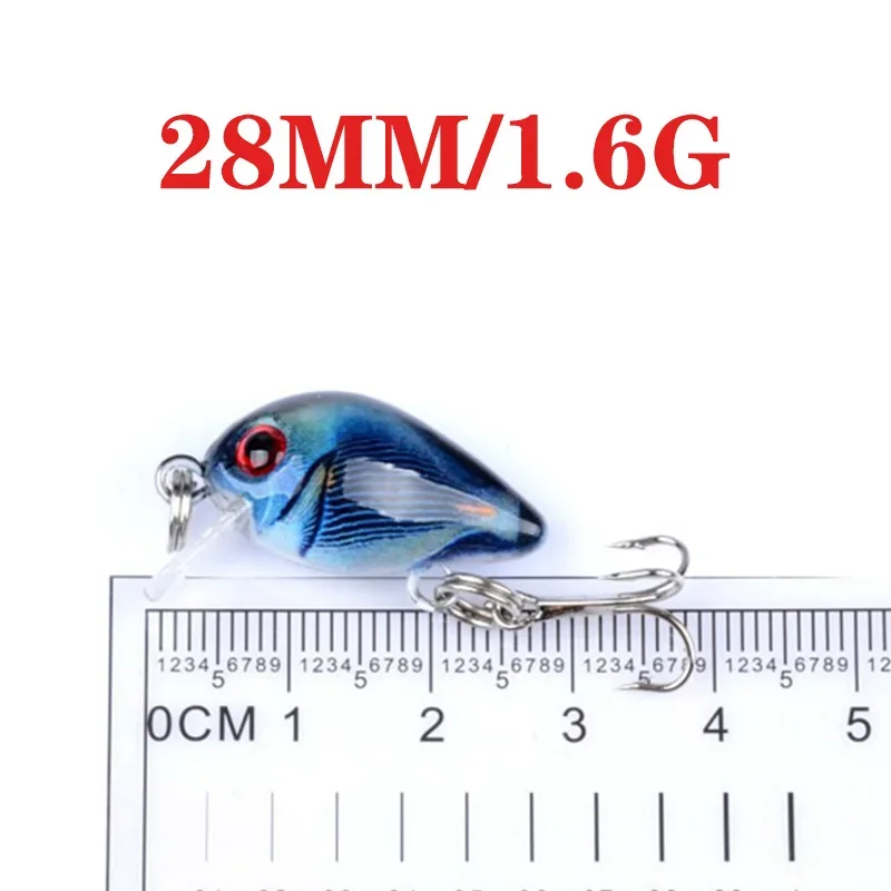 잉어 배스 스윔베이트 인공 하드 미끼, 크랭크베이트 낚시 루어, 싱킹 미노우 워블러, 2.8cm, 1.6g, 페스카 태클, 1 개