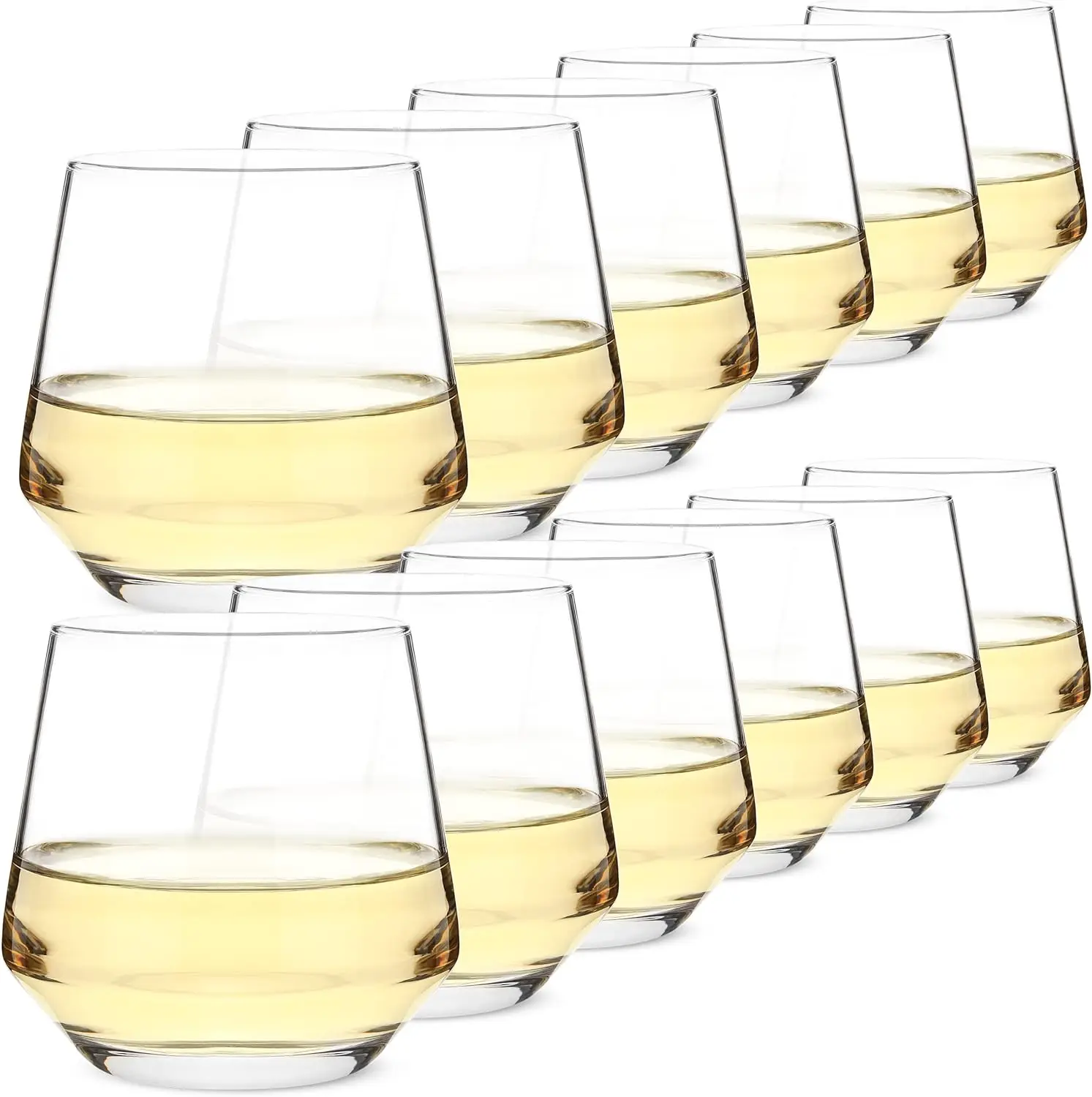 

BTaT- Stemless Wine Glass, 12 oz, Set of 12, Wine Glasses No Stem, Christmas Gifts