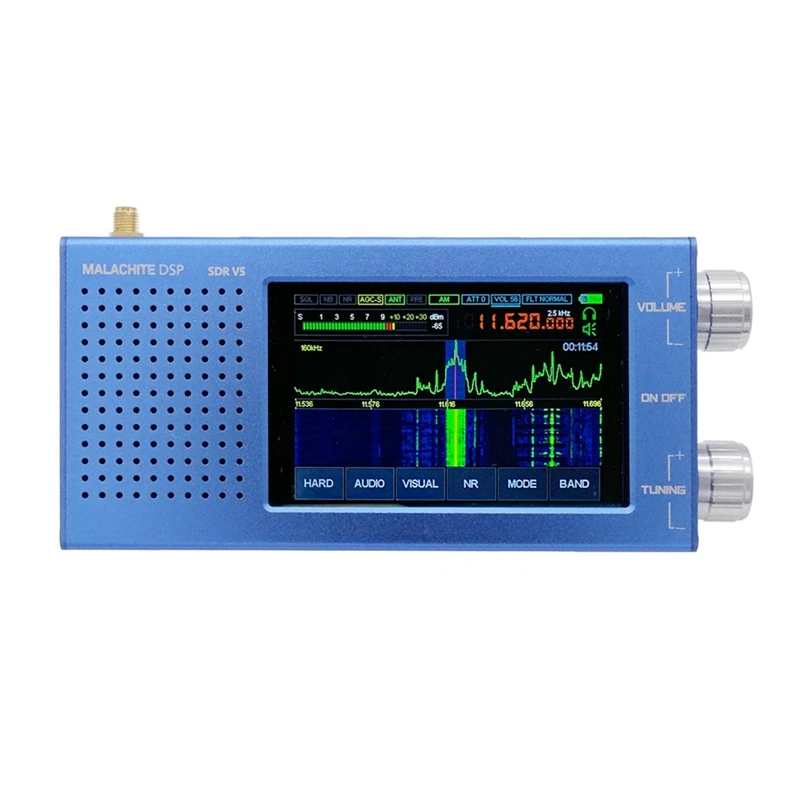 Malachite DSP SDR 1.10D Radio Receiver V5 With Firmware Board Metal Case 5000Mah AM CW SSB NFM WFM