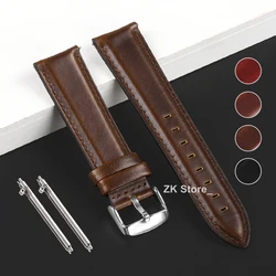 Genuine Calfskin Leather Watch Band 18mm 20mm 22mm Strap Quick Release Bracelet Vintage Thick Cowhide Replacement Wristband Belt