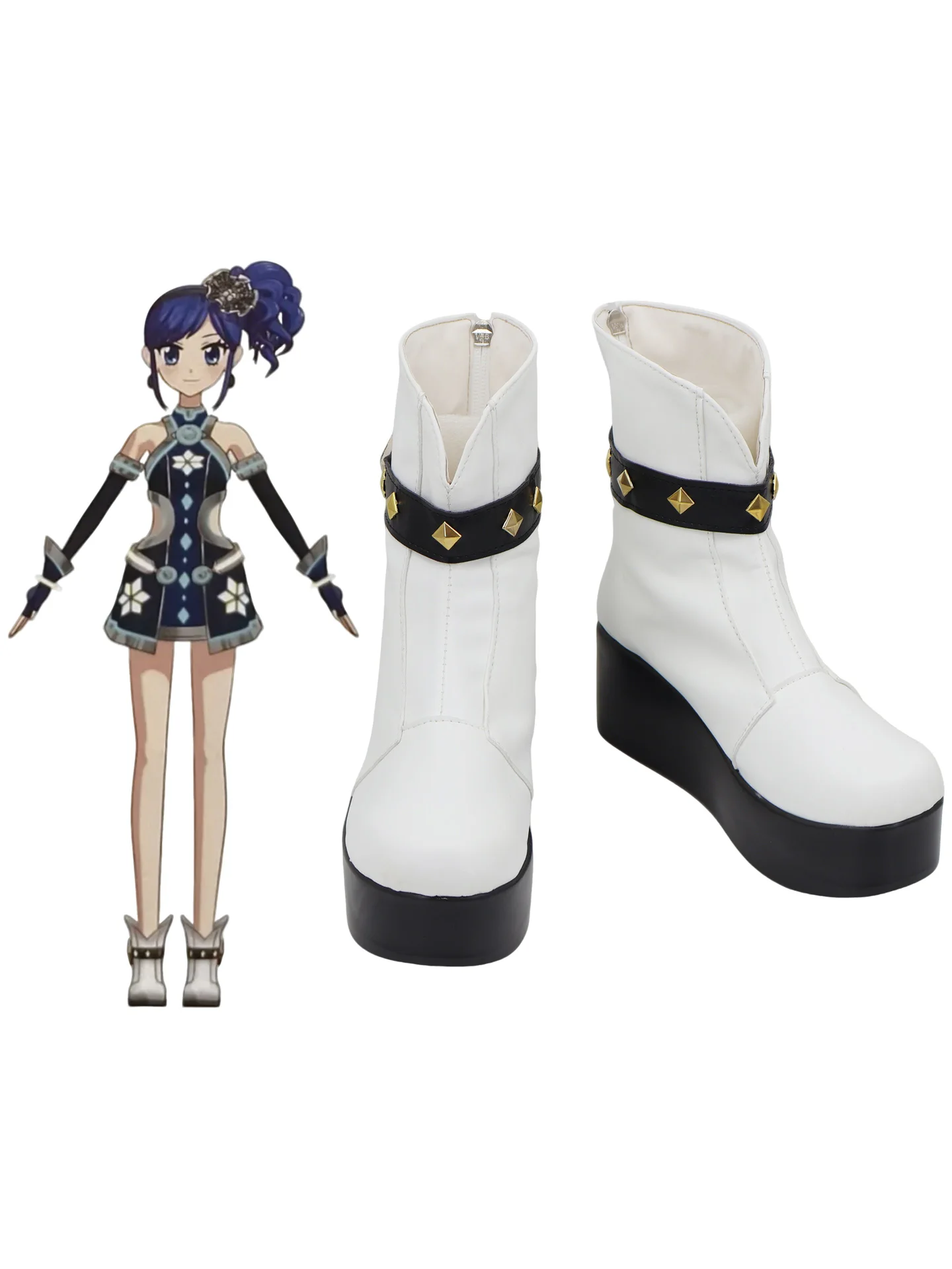 

Kiriya Aoi Cosplay Shoes Aikatsu Halloween Carnival Custom Made Prop Kiriya Aoi White Boots
