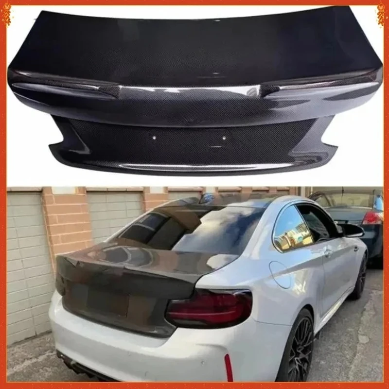 

For BMW 2 Series F87 M2 M2C Coupe Real Dry Carbon Fiber 2014-2022 Rear Bumper Trunk Lid Tail Gate Cover Modification Body Kit