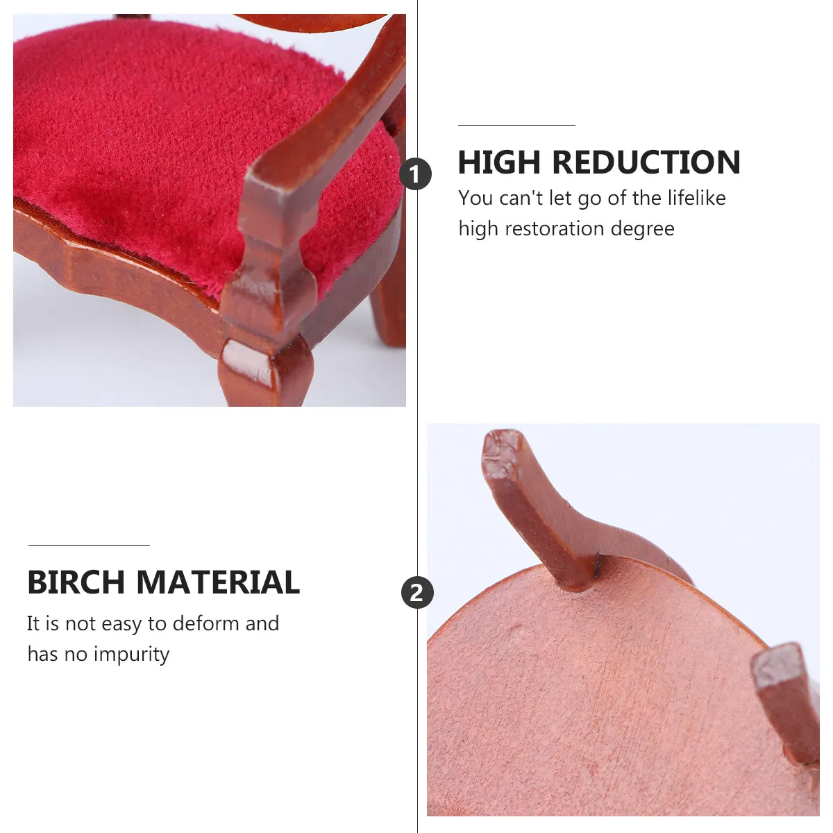 

1Pcs Mini Wooden Chair for Dollhouse Decoration Exquisite Miniature Furniture Kids Room Ornament Tiny Home Accessory Mini