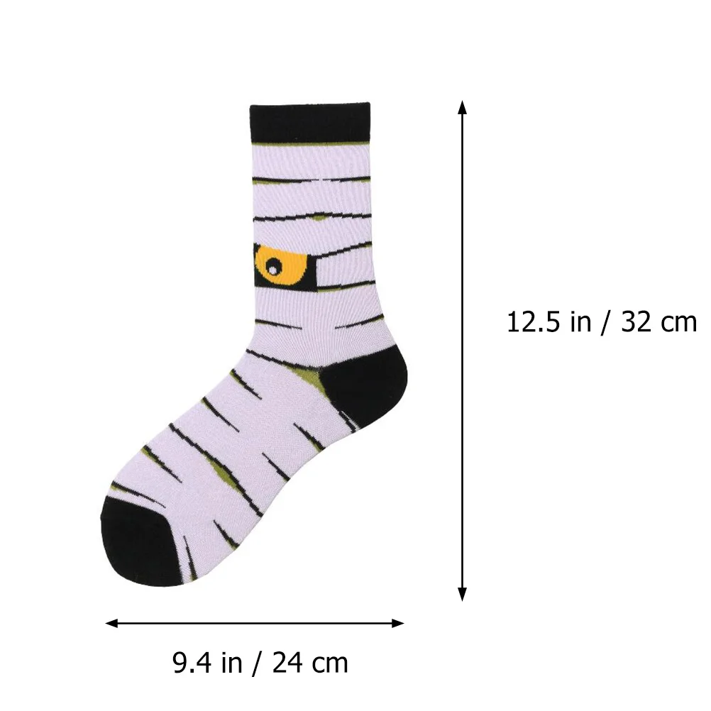 5 Pcs Halloween Slippery Socks Series Men's and Women's Mid-calf Breathable Casual Cotton