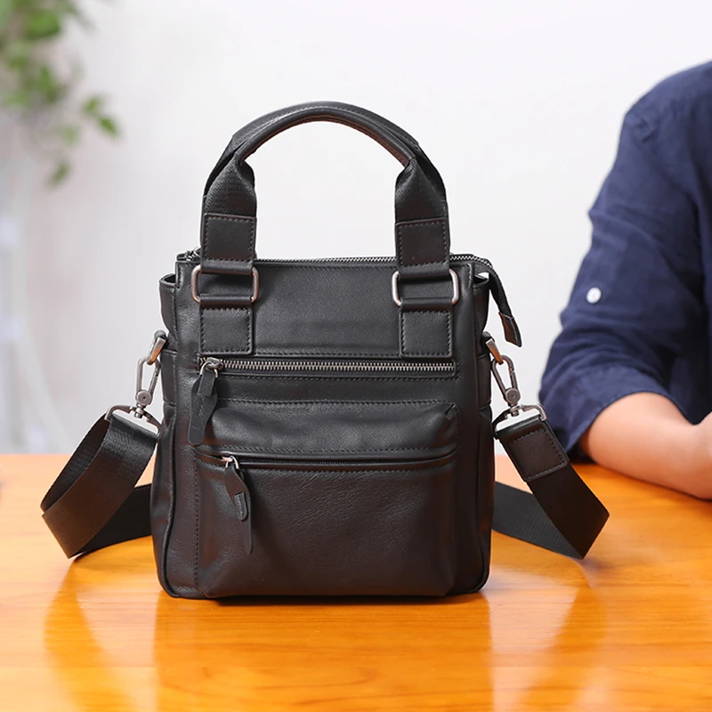 

AETOO shoulder oblique cross Baotou layer cowhide men's bag Handbag men's leather vertical business leisure single