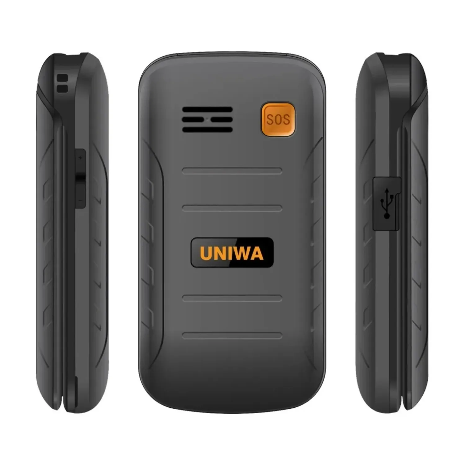 UNIWA V909T 4Gพลิกโทรศัพท์หน้าจอคู่โทรศัพท์มือถือปุ่มกดขนาดใหญ่โทรศัพท์มือถือสําหรับผู้สูงอายุ 2250MAhรัสเซียฮีบรูแป้นพิมพ์ภาษาอาหรับ