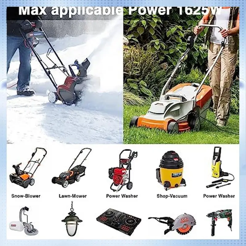 

A70R-3 Piece 3 Prong Male To Male Extension Cord Yellow Plastic+Metal NEMA 5-15P For Transfer Switch,12AWG 125V (2FT) US Plug