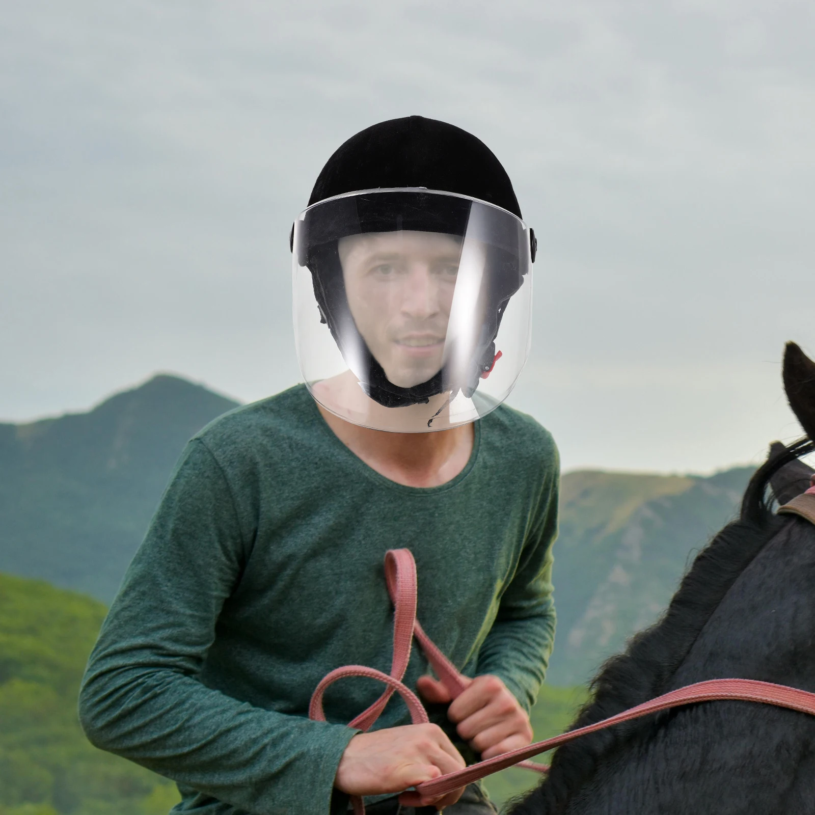 

Horse For Men Women Unisex Equestrian Gear Uv Protection Breathable Comfort Full Head Safety Winter Cover Cycling