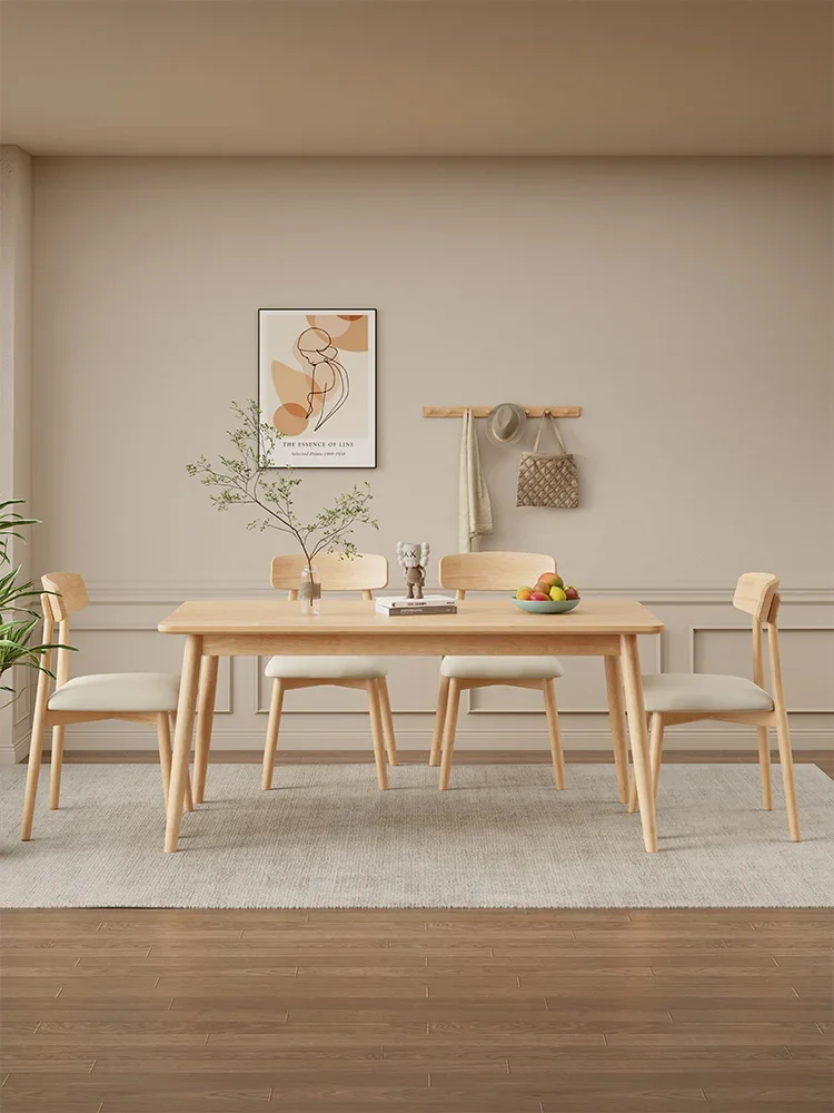 Household chairs Solid wood dining chairs Log cream style Small apartment restaurant Hotel oak Nordic simple