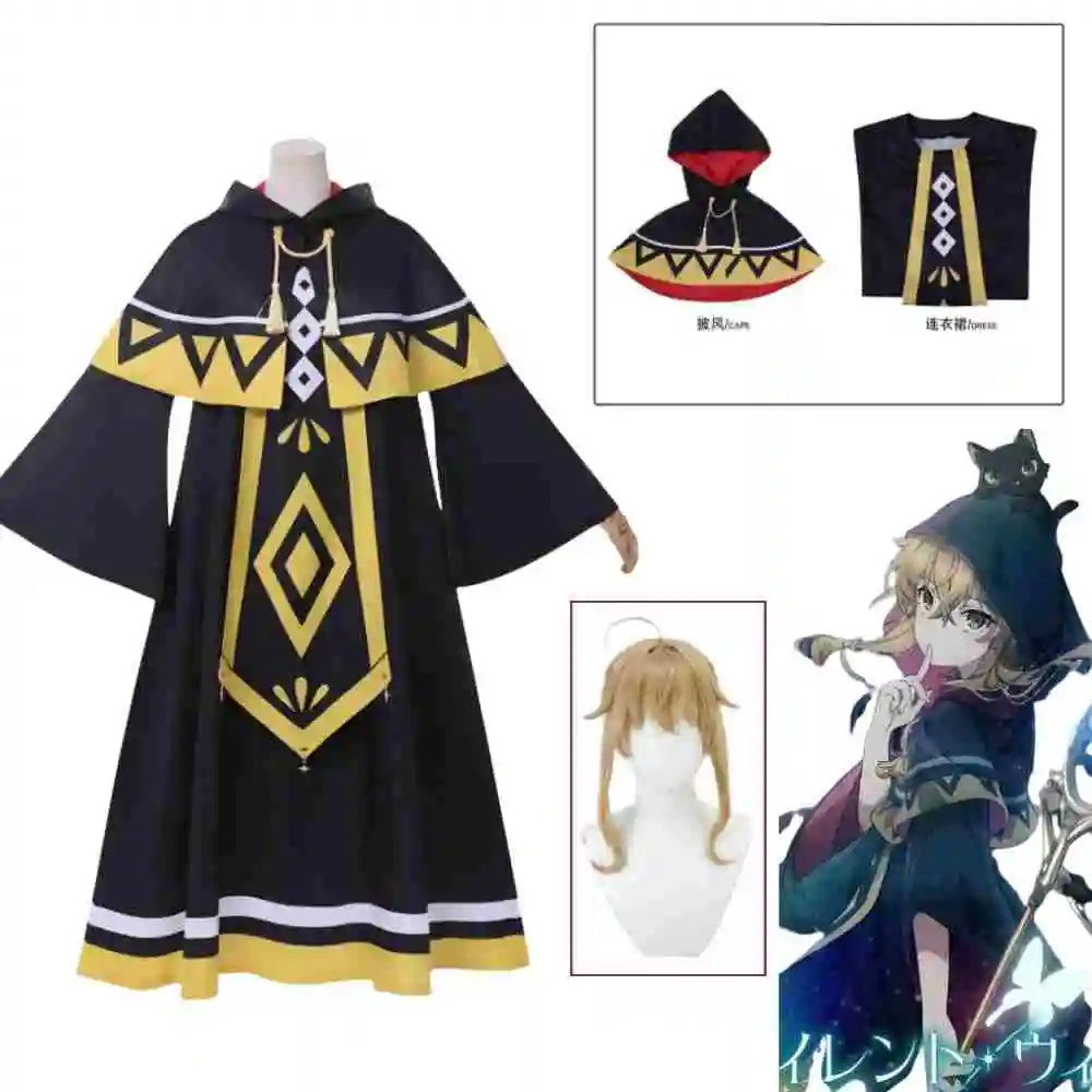 

Monica Everett Косплей Аниме Тихая Ведьма Моника Косплей Костюм Плащ Платье Парик Униформа Хэллоуин Вечеринка Ролевые Игры Карнавальный Костюм