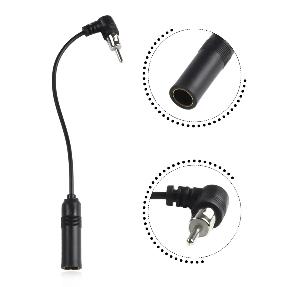 ​Car Stereo Audio Radio Antenna Adapter Vehicle AM/FM Radio Aerial Extension Car General Elbow Antenna Male To Female Plug Cable