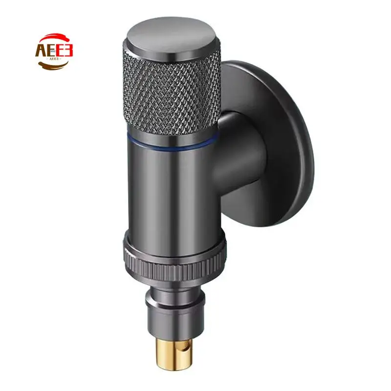 

AEE3-Washing Machine Automatic Water Stop Valve Solid Brass Single Cold Wall Mounted Cold Water Outlet Basin Easy Install Grey