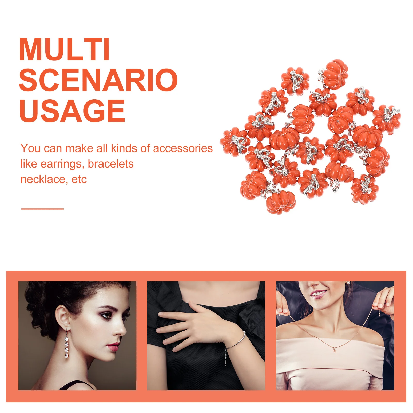 

20Pcs Pumpkin Pendant Charms Halloween Gift DIY Jewelry Accessories Necklace Keychain Bracelet Charms Halloween Gift