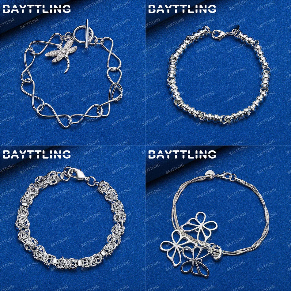 

925 Sterling Silver Women's Delicate Dragonfly Butterfly Bracelet Fashion Accessories Wedding Jewelry Engagement Gift