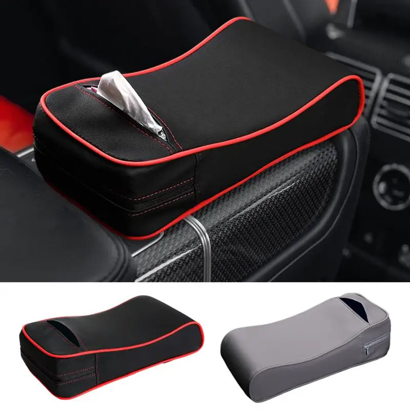 Center Console Cushion Pad Foam Stuffed Armrest Pad With Tissue Box Long And Short Distance Driving Road Trip Relax Arms Pad For