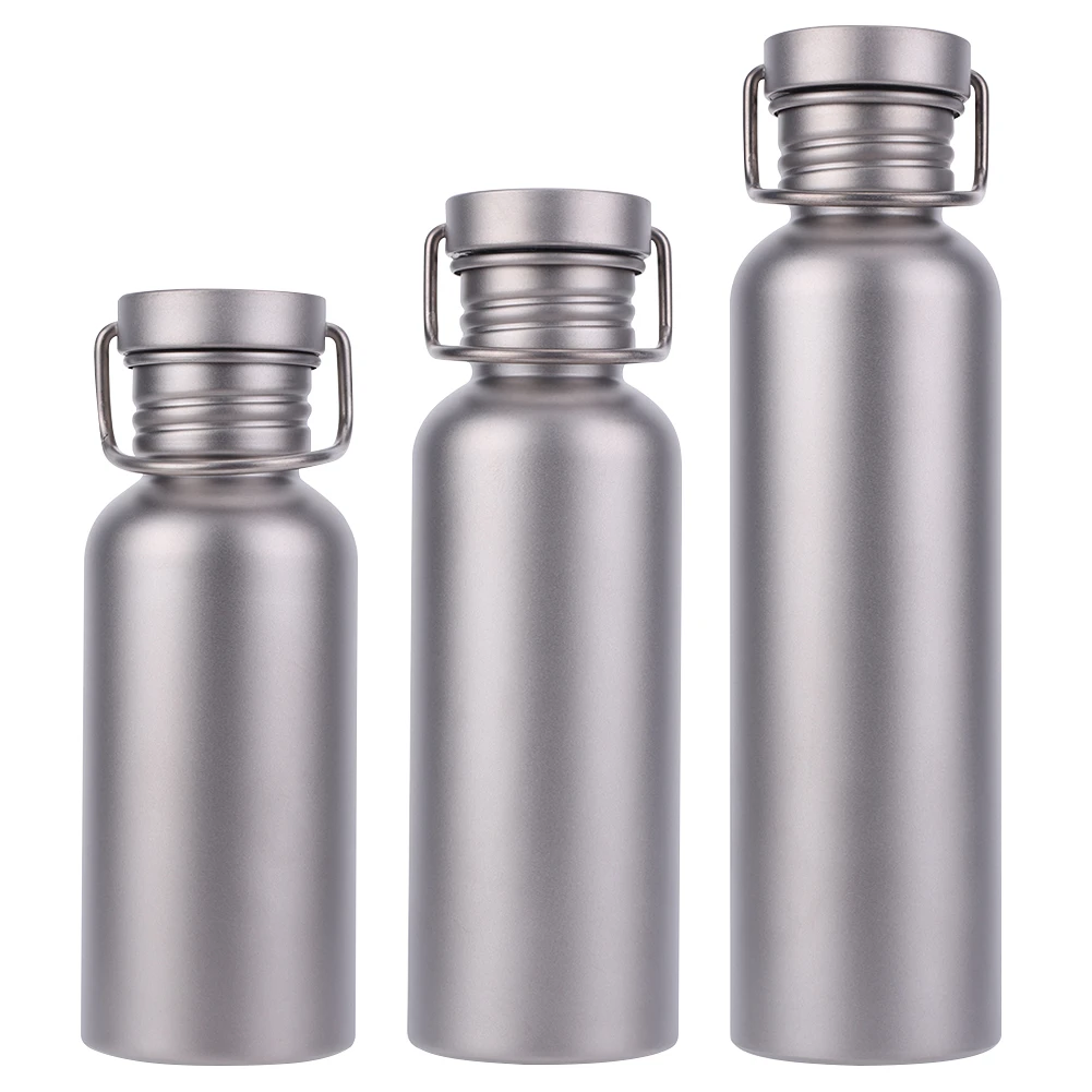 500/600/750ml Titanium Water Bottle with Lid Ultralight Water Bottle Leak-Proof Reusable Sport Bottle for Cycling Hiking Camping