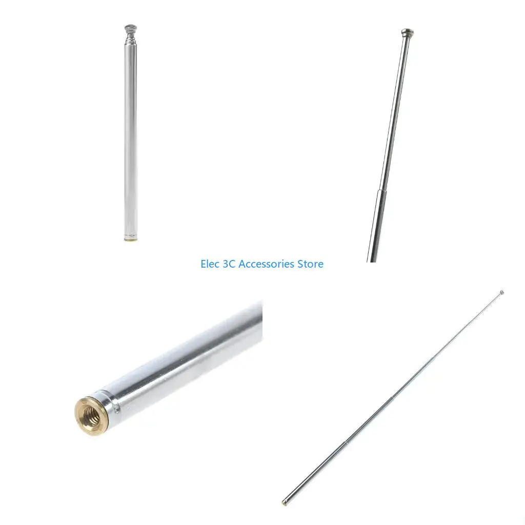 Y51A Radio Antenna 5 Section Telescopic Aerial Connector 80mm Length For TV Radio