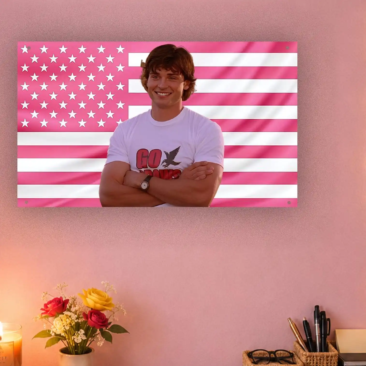 Tom Welling Flag – Hot Actor Wall Tapestry Aesthetic Style Wall Decor for Bedroom, House, Room, For Smallville TV Series Fan