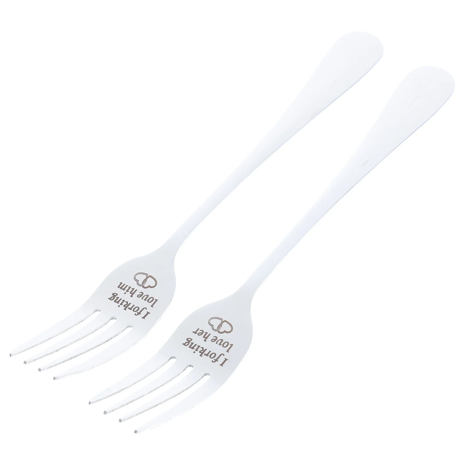 

2pcs Stainless Steel Forks Household Metal Dessert Cake Snacks Salad Buffet Forks Smooth Edge Elegant Silverware Reusable