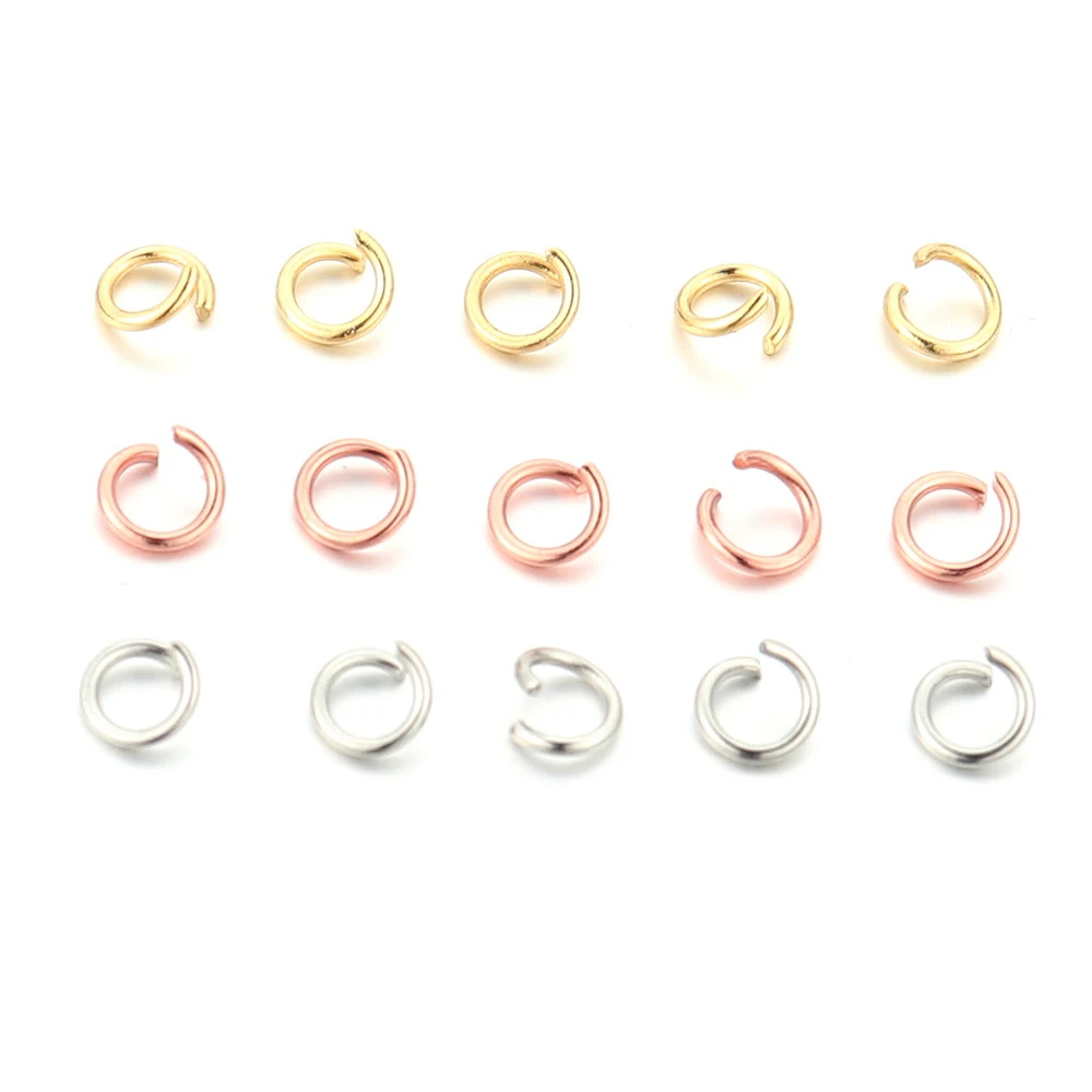 100pcs  Stainless Steel Open Jump Rings 5MM Jewelry Necklace Split Rings Connectors for DIY Gifts Making Bulk Wholesale