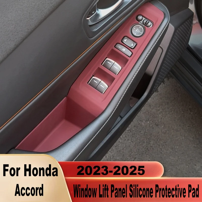 

Для Honda Accord Inspire 2023-2025: Защитная силиконовая накладка на панель стеклоподъемника и ящик для хранения в дверной ручке, аксессуар для модификации интерьера
