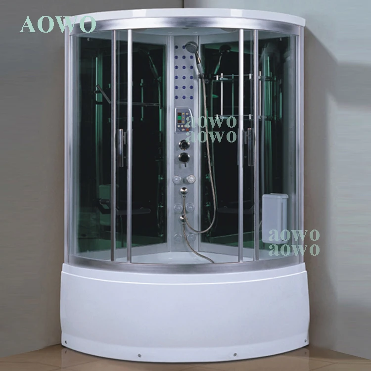 

Enclosed Hydromassage Whirlpool Bath Corner Steam Shower Cabins Wet Sauna Steam Shower Rooms Combination For Indoor Bathroom
