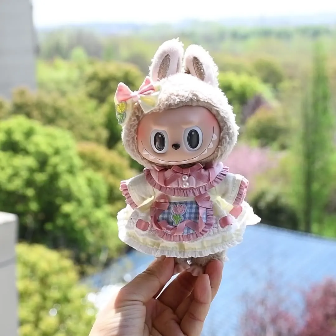 

【Labubu Ropa】Labubu Summer Sweet Yarn Skirt Hat for Labubu Clothes Doll Accessories