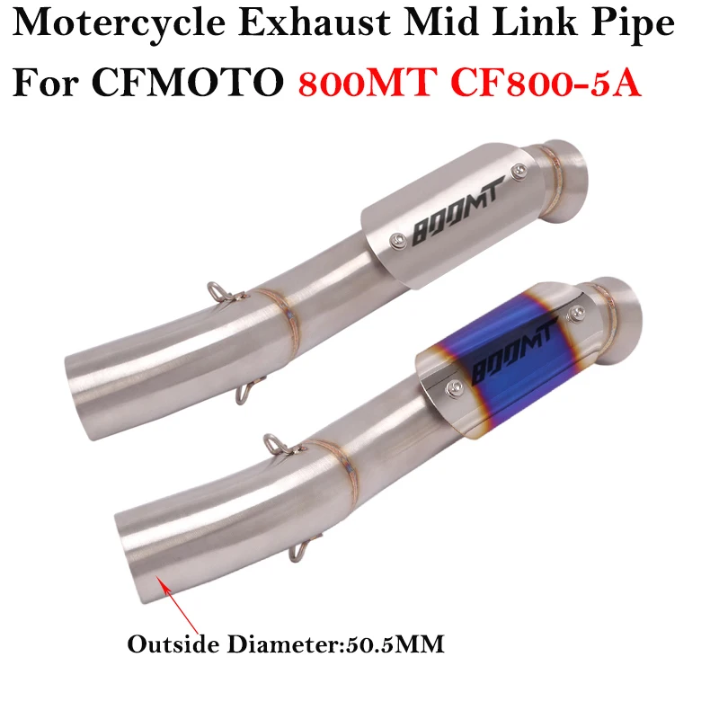 For CFMOTO 800MT CF800-5A 800 MT Touring Sport Motorcycle Exhaust Escape System Modified Muffler Mid Link Pipe With Heat Shield