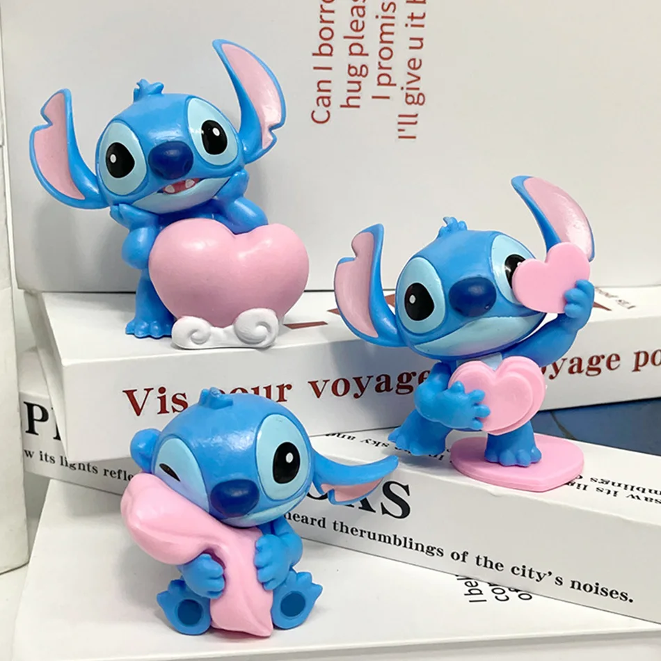 Disney Stitch Action Figure Blind Box Sweet Pink Series Display Item Toy Gift Ornament Handmade Figurine Collectible Birthd