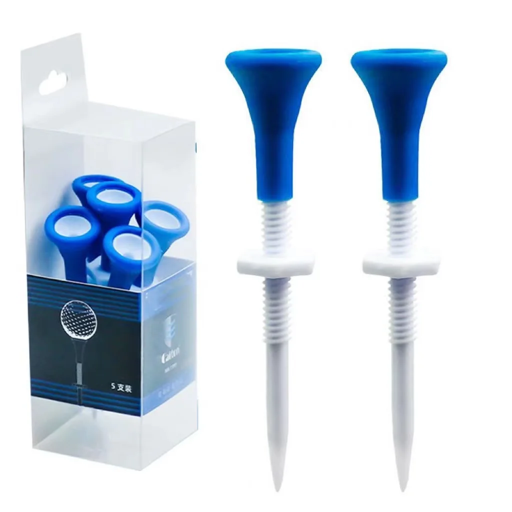 

Golf tee limit ball with adjustable height 5 soft silicone protective rod head tee in box