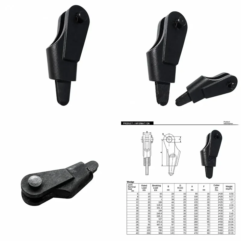 40mm Fixed Wire Rope Wedge Socket Sleeve Heavy Duty Steel Cable Connector For Industrial Lifting Rigging Hardware