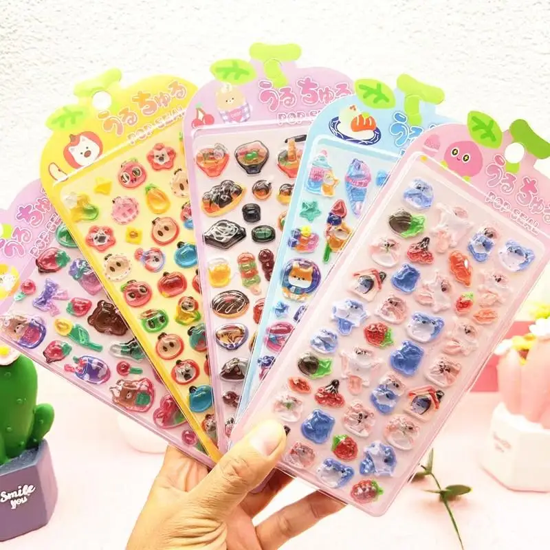 

New 3D Relief Stickers Cartoon Animals Food Creative Cute Aesthetic Stickers DIY Phone Case Journal Fun Fashion Decoration Stick