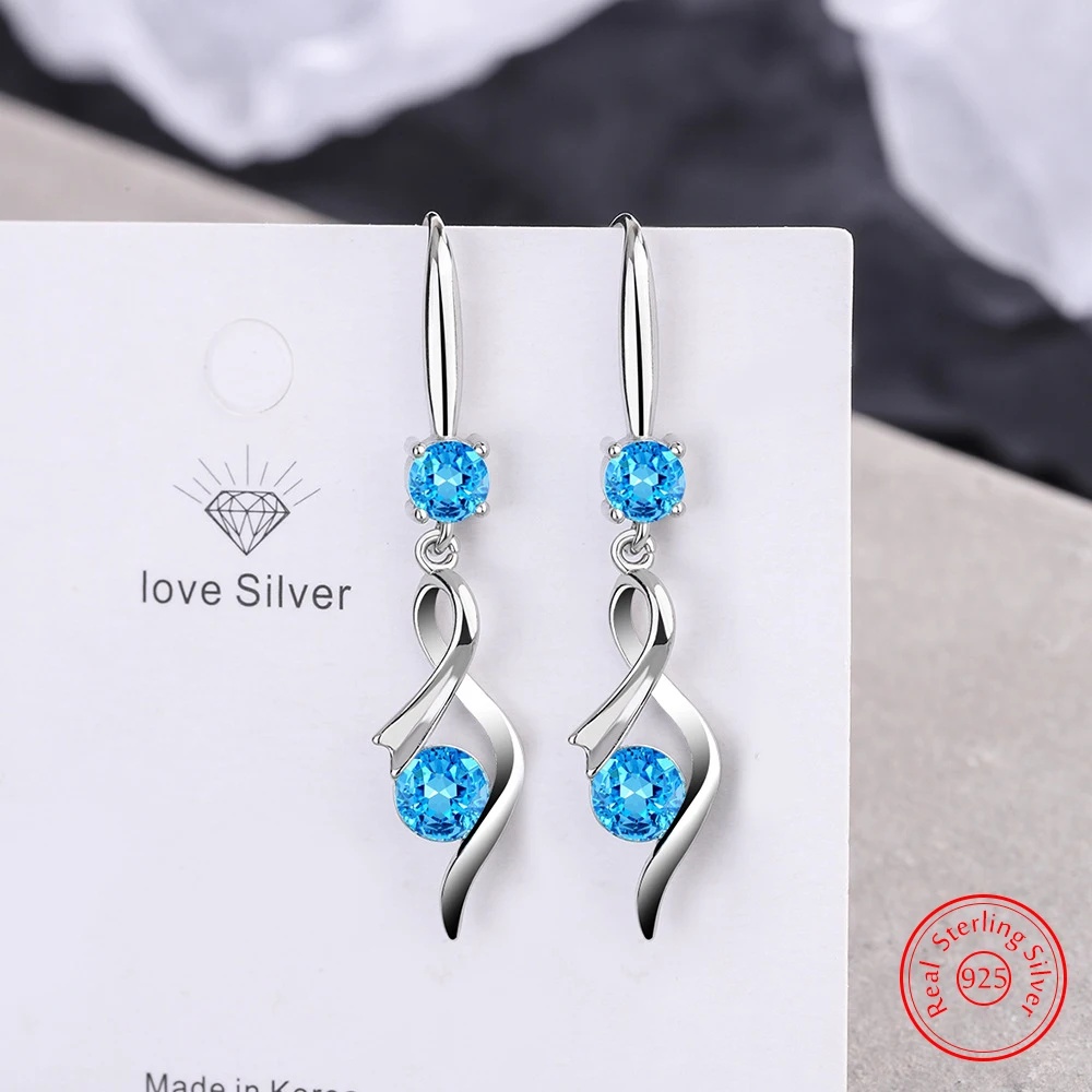 

Quality Jewelry Woman 925 Stelring Silver Zircon Crystal Drop Earrings Fashion New FQL25078