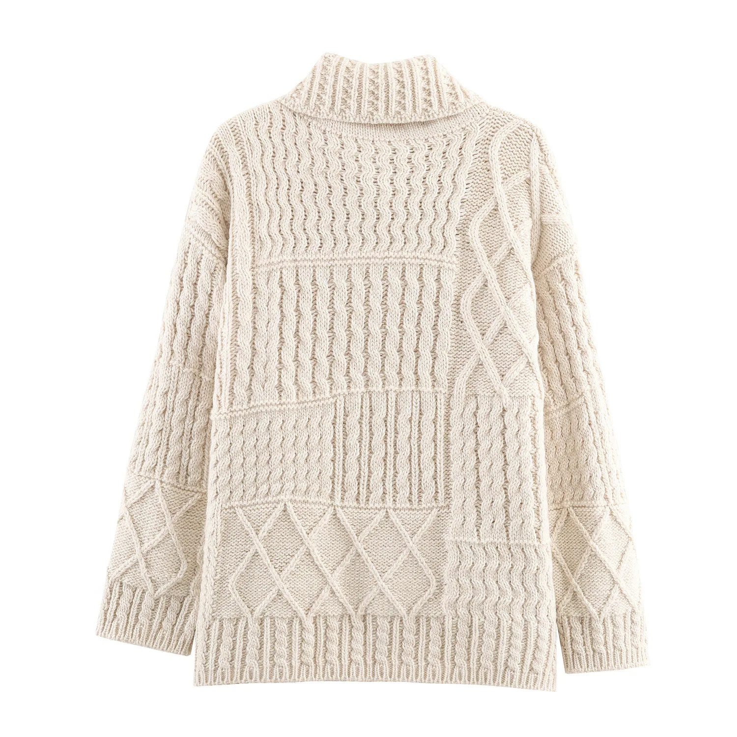 Cardigan tricoté à revers asymétrique pour femme, pull torsadé rétro, manteau polyvalent paresseux de style coréen, automne et hiver pour femme