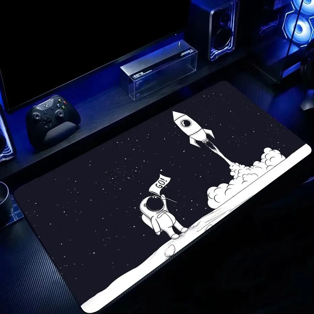 

Vibrant Astronaut Illustration Design large Mouse Pad Desk Mat Non-Slip Stitched Edge office mat Gaming pad Computer mouse pads