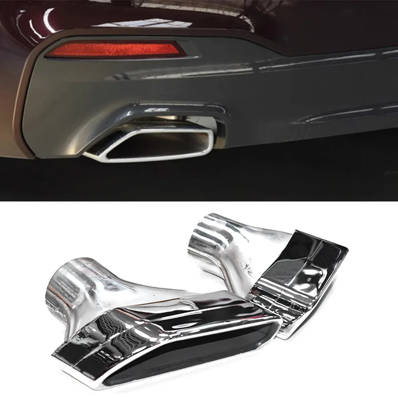 Für BMW 5er G30 G31 525i 530i 2018 bis 2023 Auspuffrohr Original Auto Schwarz Schalldämpfer Spitze Düse