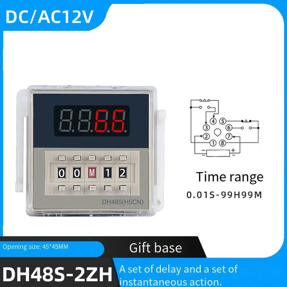 DH48S 2ZH LED Digital Timer Relay 8 Pin Delay Device 0 01S 99 99H for Outdoor Billboards and Factory Workshops